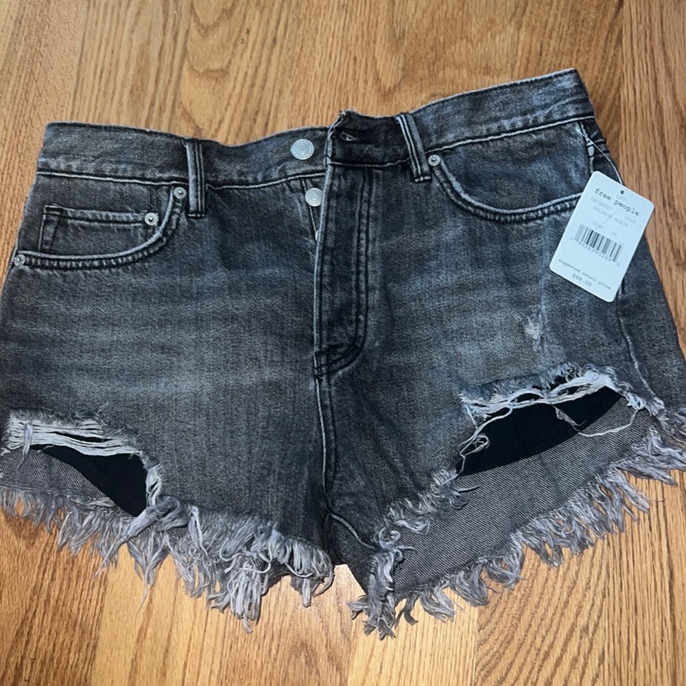 High waisted denim shorts